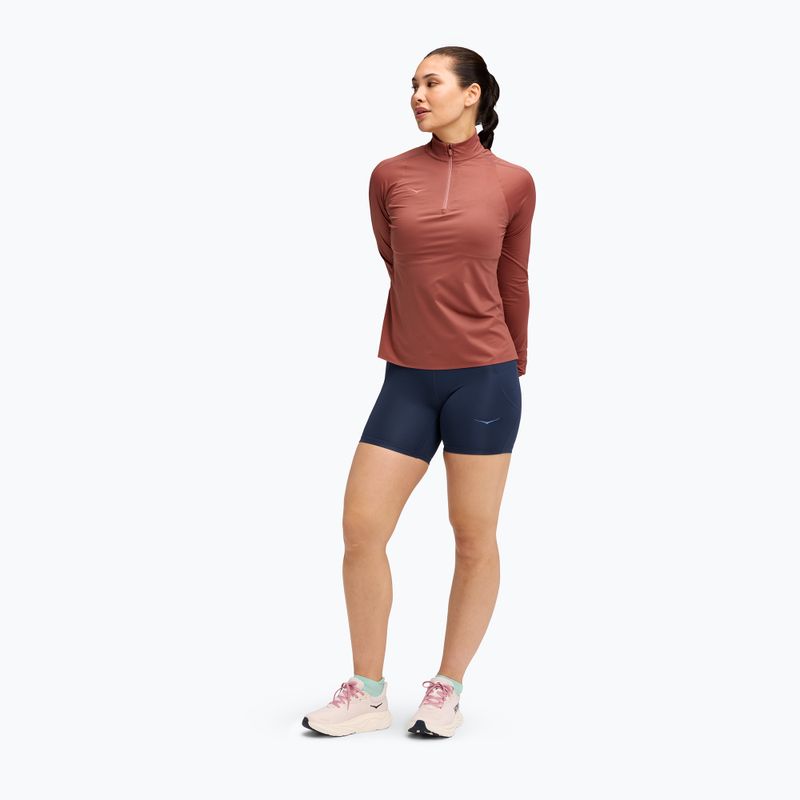 Women's running sweatshirt HOKA GlideTech Quarter Zip rouge 2
