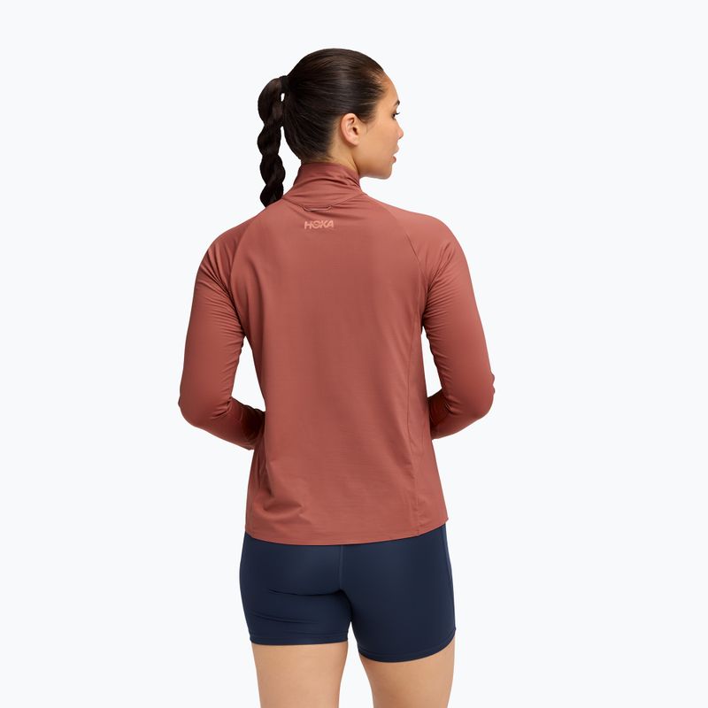 Women's running sweatshirt HOKA GlideTech Quarter Zip rouge 3