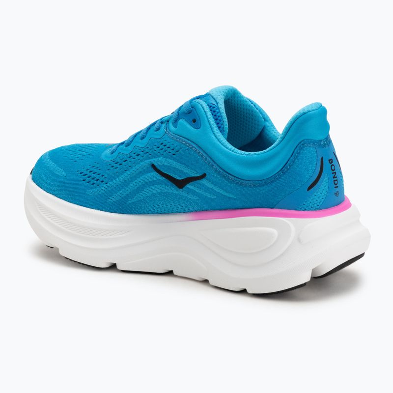 Women's running shoes HOKA Bondi 9 skyward blue/neon fuchsia 3