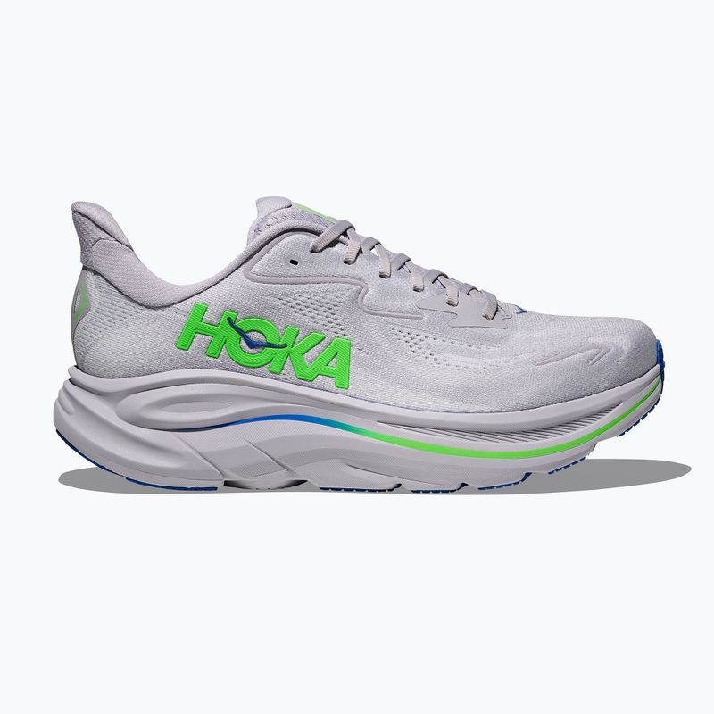 Men's running shoes HOKA Clifton 10 ash grey/neon green 3