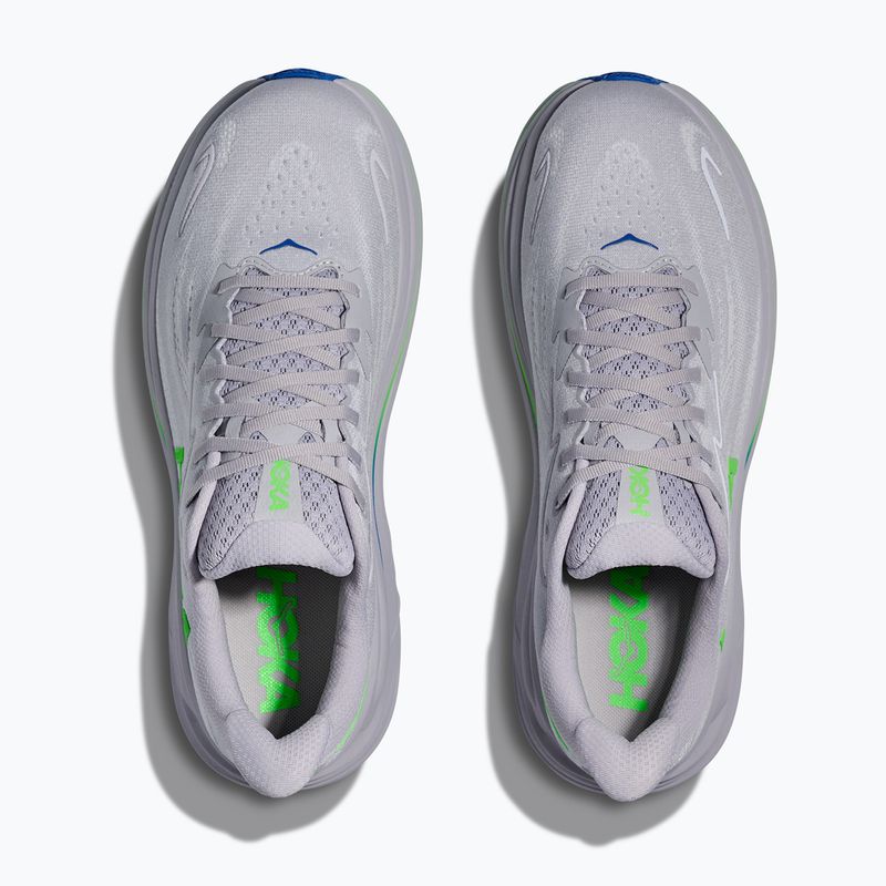 Men's running shoes HOKA Clifton 10 ash grey/neon green 7