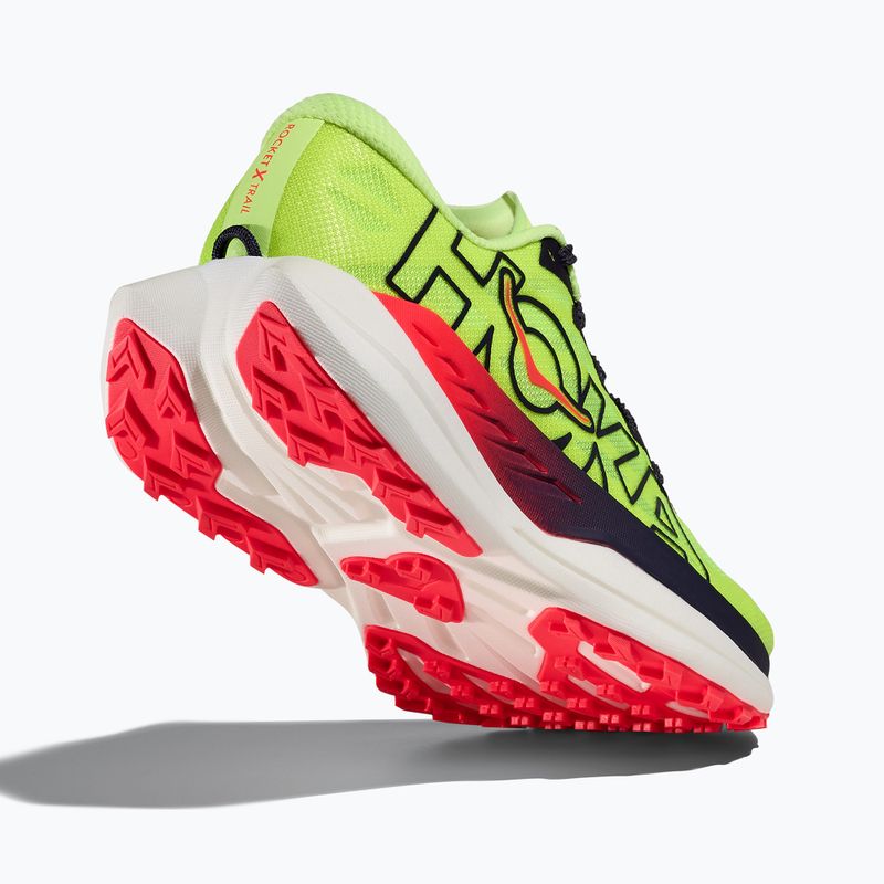 Men's running shoes HOKA Rocket X Trail neon Yuzu/neon flame 5