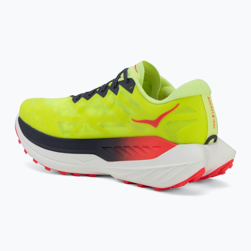 Men's running shoes HOKA Rocket X Trail neon Yuzu/neon flame 3