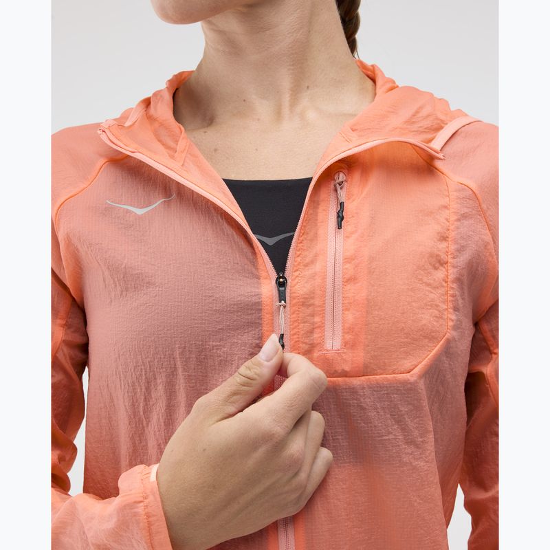 Women's running jacket HOKA Skyflow neon cantaloupe 5