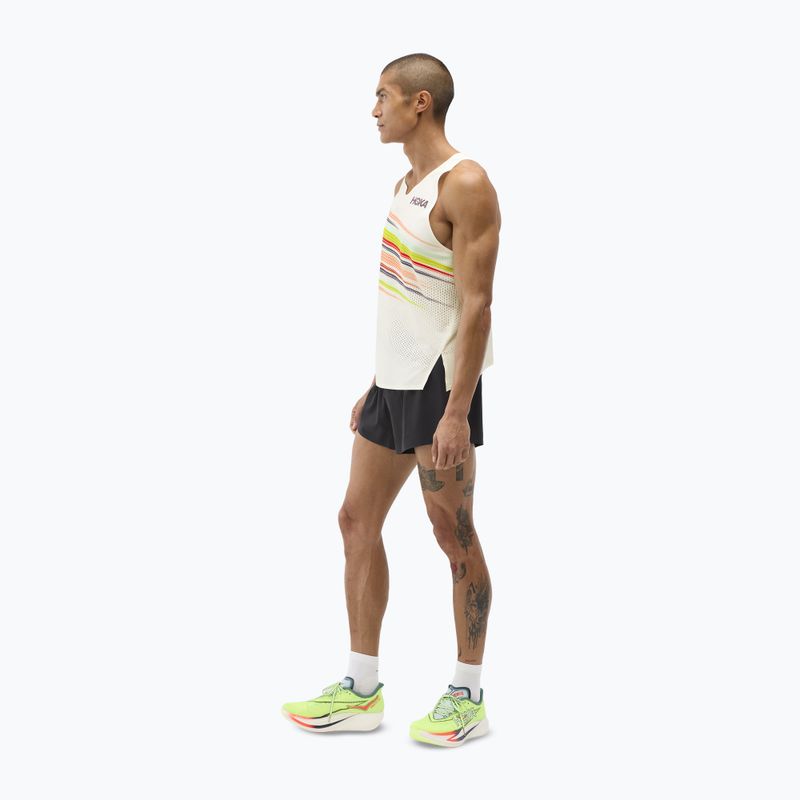 Men's running top HOKA Race Day Singlet alabaster flare 2