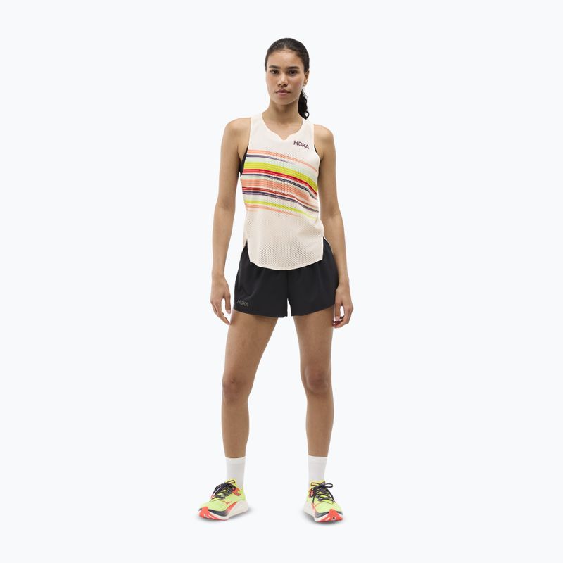 Women's running top HOKA Race Day Singlet alabaster flare 2
