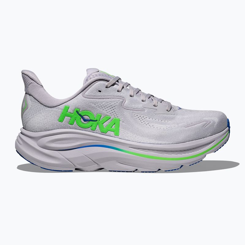 Men's running shoes HOKA Clifton 10 Wide ash grey/neon green 3
