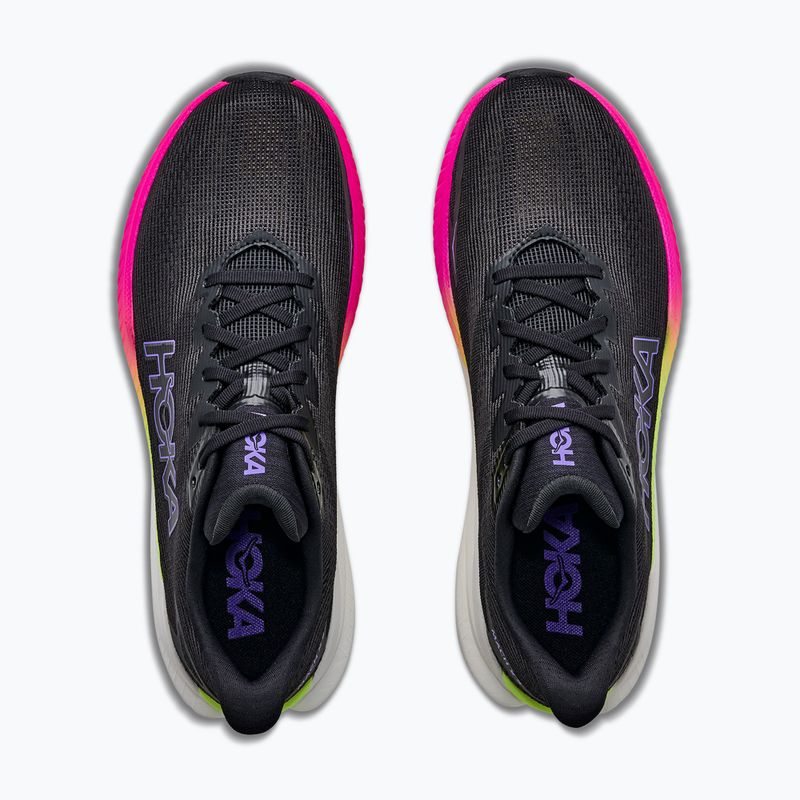 Men's running shoes HOKA Mach X 3 black/neon nebula 8