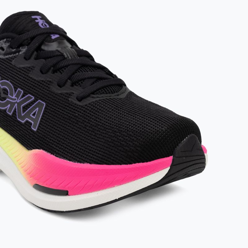 Women's running shoes HOKA Mach X 3 black/neon nebula 7