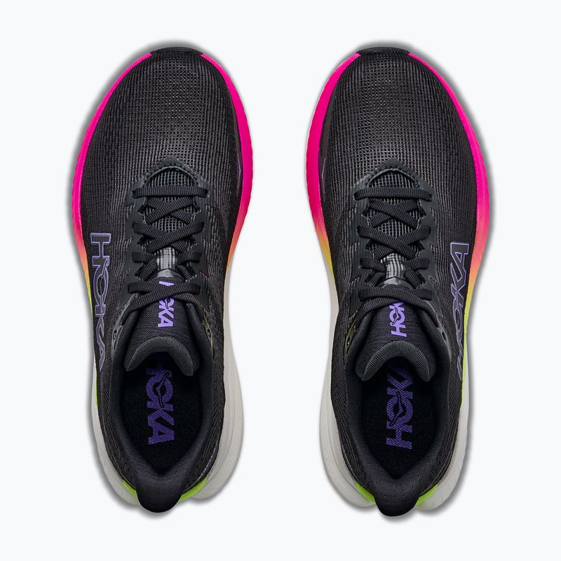 Women's running shoes HOKA Mach X 3 black/neon nebula 8