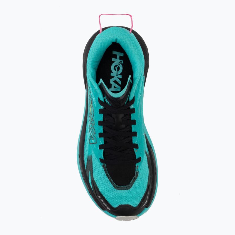 Women's running shoes HOKA Mafate 5 black/electric aqua 5