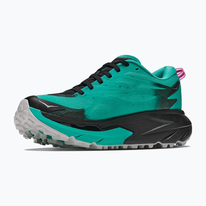 Women's running shoes HOKA Mafate 5 black/electric aqua 4