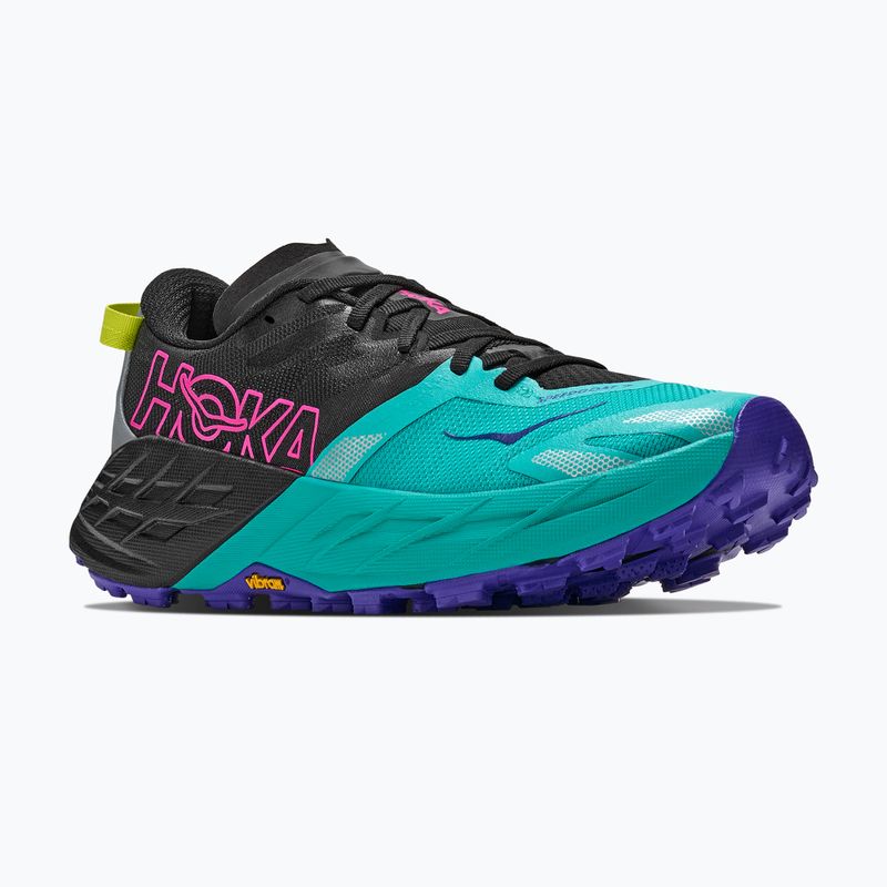 Women's running shoes HOKA Speedgoat 7 black/electric aqua
