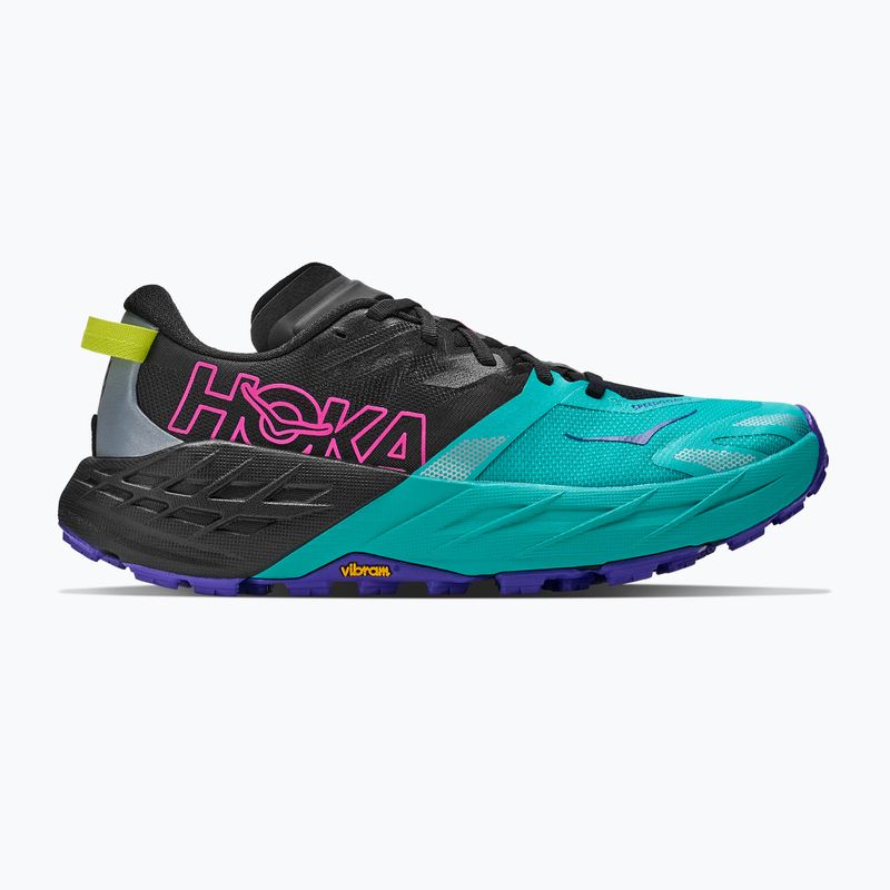Women's running shoes HOKA Speedgoat 7 black/electric aqua 2