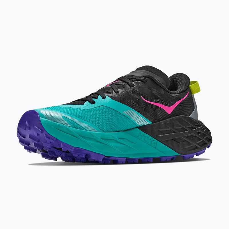 Women's running shoes HOKA Speedgoat 7 black/electric aqua 4