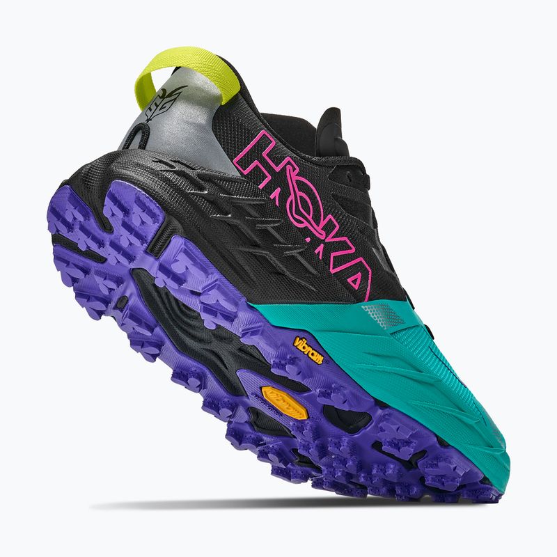 Women's running shoes HOKA Speedgoat 7 black/electric aqua 5