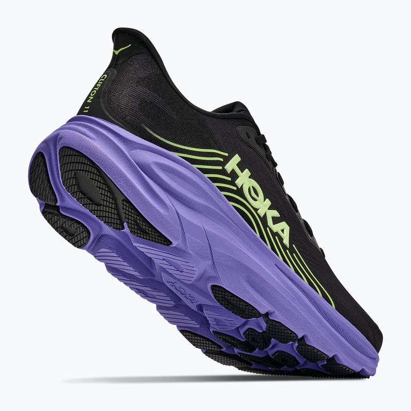 Men's running shoes Hoka Clifton 11 black/neon yuzu 3