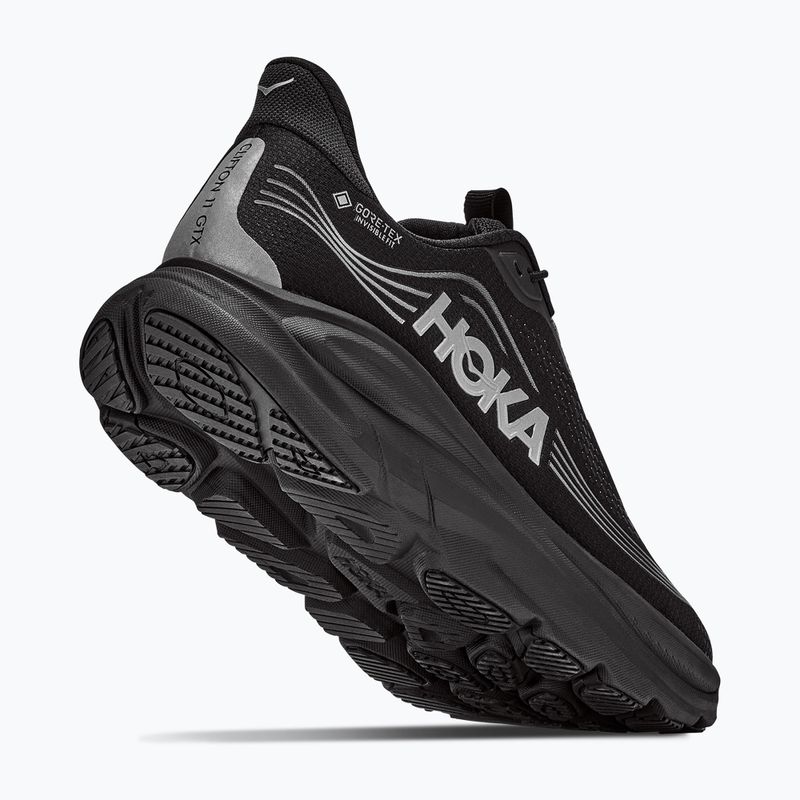 Men's running shoes HOKA Clifton 11 GTX black/black 3