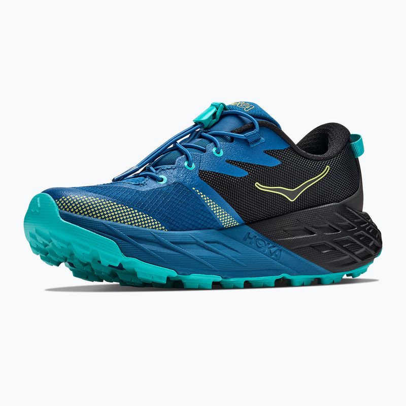 Children's running shoes HOKA Speedgoat 7 black/night glow blue 4