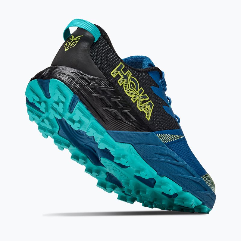 Children's running shoes HOKA Speedgoat 7 black/night glow blue 5