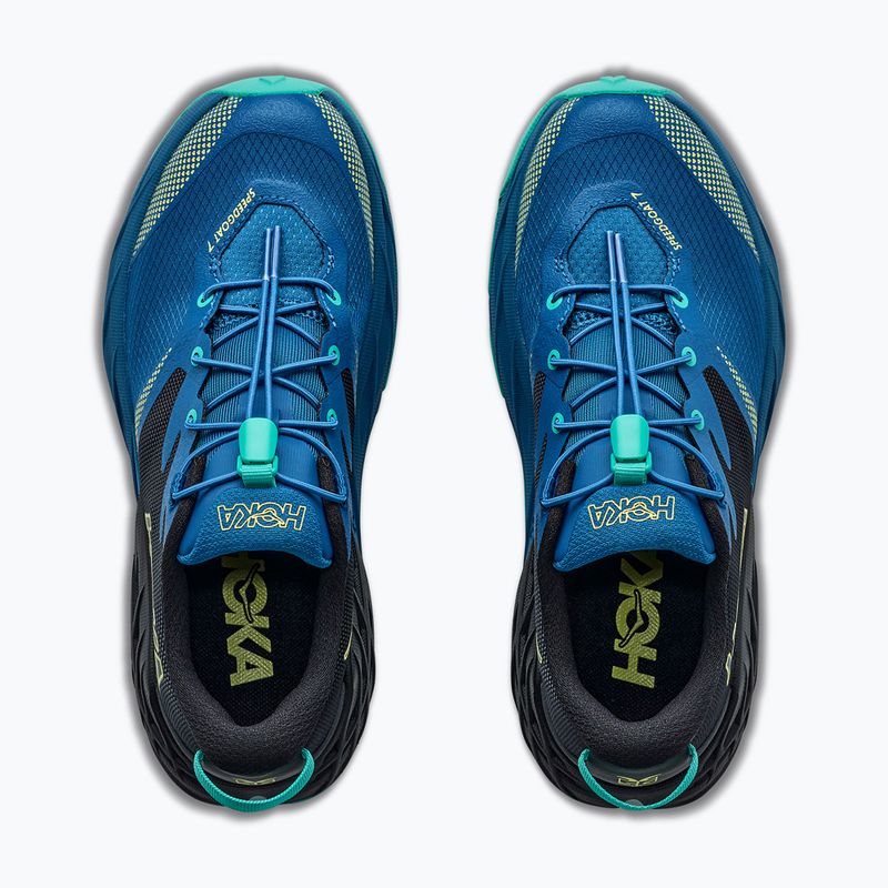 Children's running shoes HOKA Speedgoat 7 black/night glow blue 8