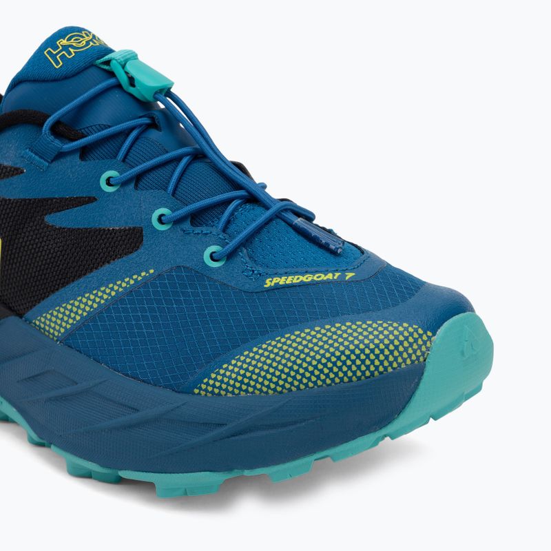 Children's running shoes HOKA Speedgoat 7 black/night glow blue 7