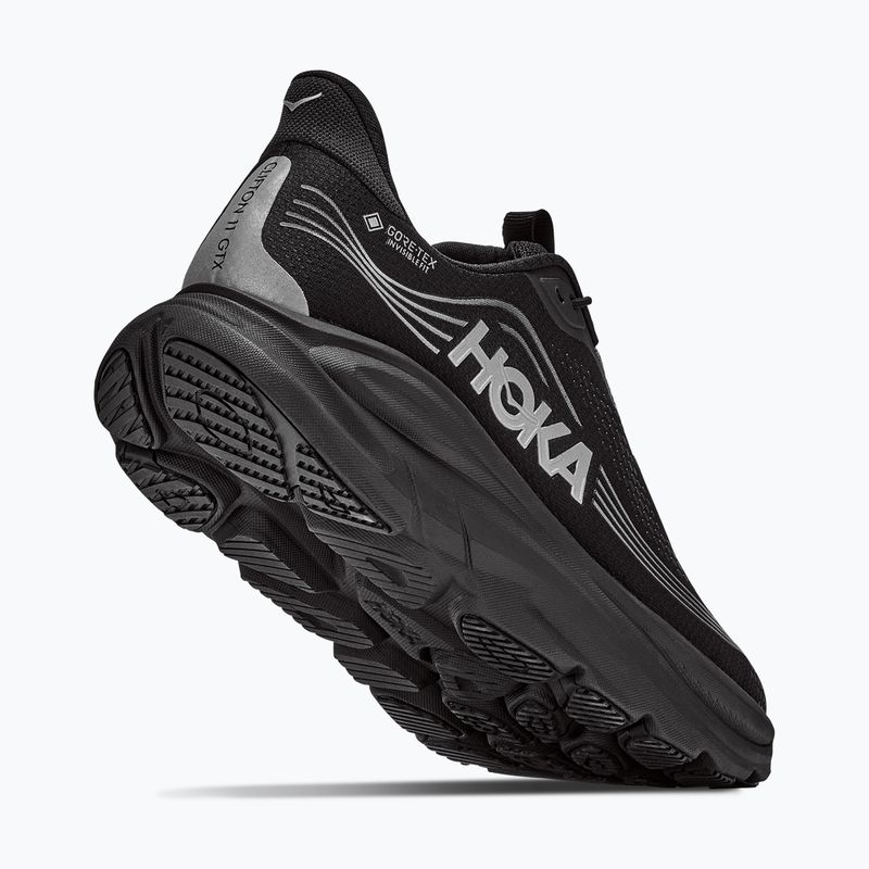 Men's running shoes HOKA Clifton 11 GTX Wide black/black 5
