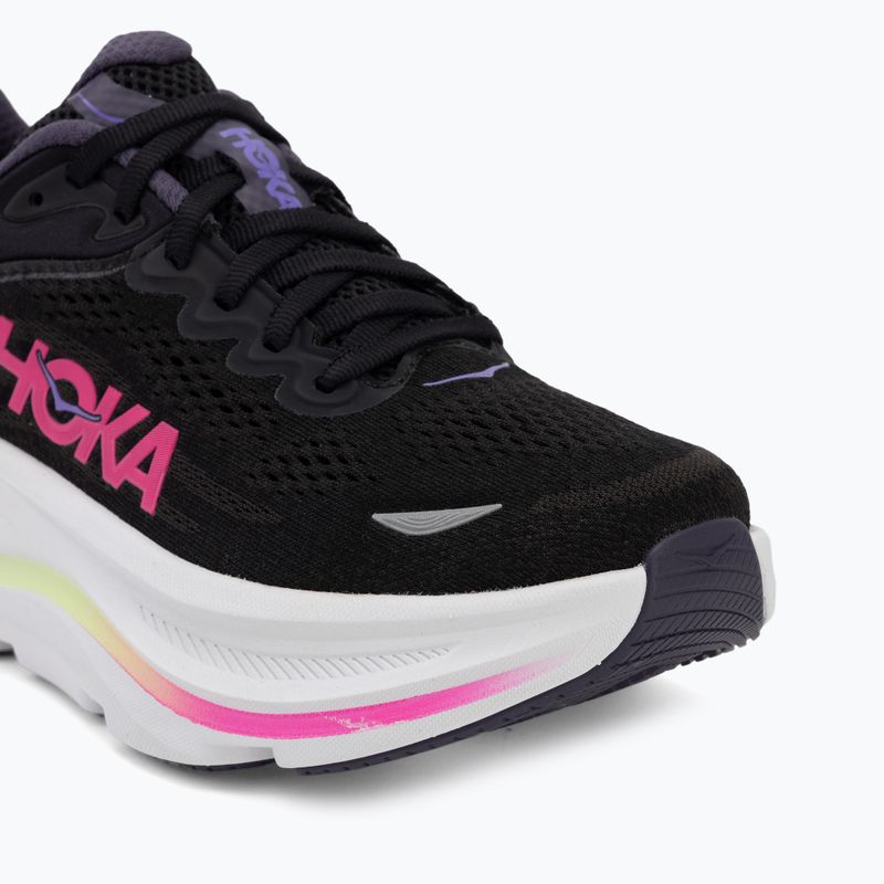 Women's running shoes HOKA Bondi 9 black/neon dragonfruit 7