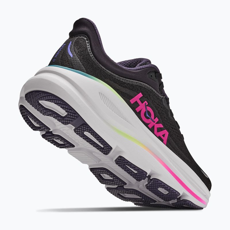 Women's running shoes HOKA Bondi 9 black/neon dragonfruit 3