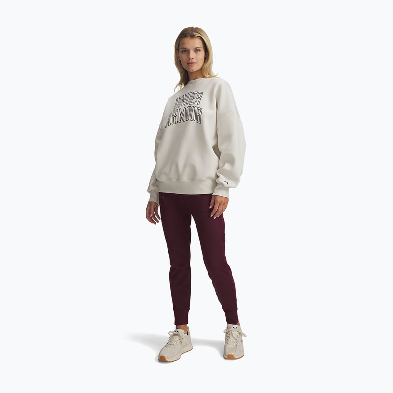 Women's sweatshirt Under Armour Rival Fleece Varsity Crew summit white/black 2