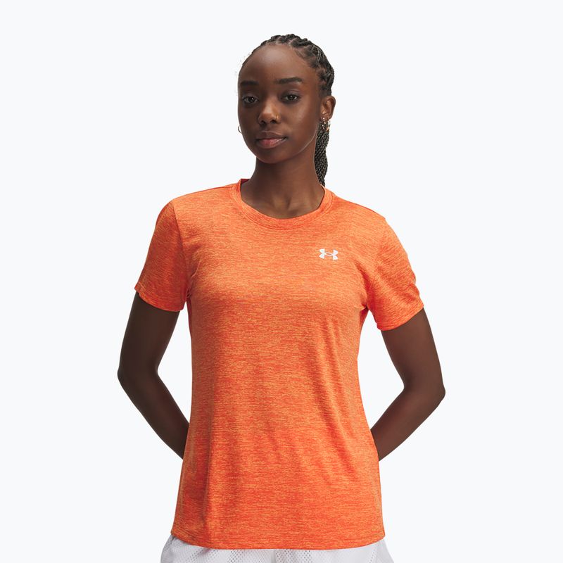 Women's training T-shirt Under Armour Tech Twist orange base/white