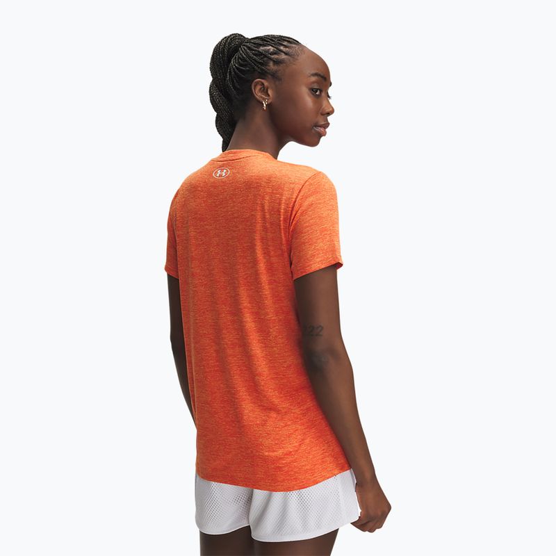 Women's training T-shirt Under Armour Tech Twist orange base/white 2