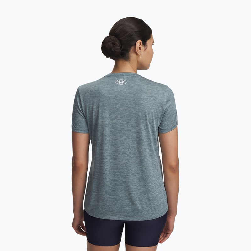 Women's training T-shirt Under Armour Tech Twist jasper blue/white 2