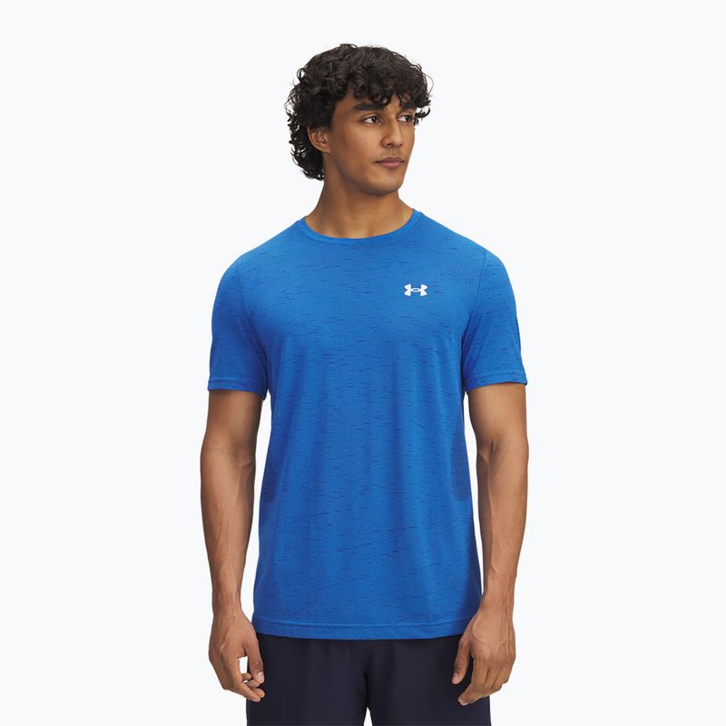 Men's training T-shirt Under Armour Vanish Seamless blue atlantis/white