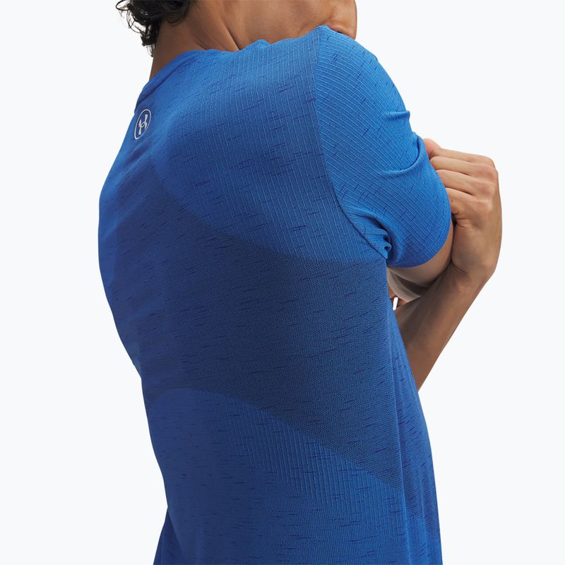 Men's training T-shirt Under Armour Vanish Seamless Atlantis Blue/White 3