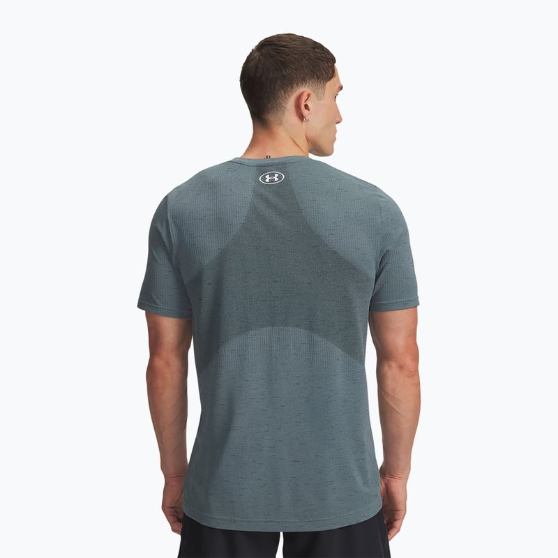 Men's training T-shirt Under Armour Vanish Seamless jasper blue/white 2