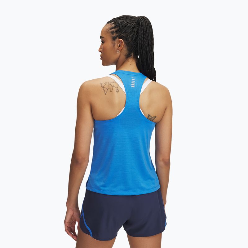 Women's running shirt Under Armour Launch Singlet blue atlantis/reflective 2