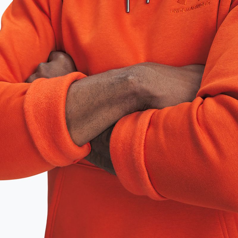 Men's sweatshirt Under Armour Essential Fleece Hoodie surplus orange/surplus orange 4