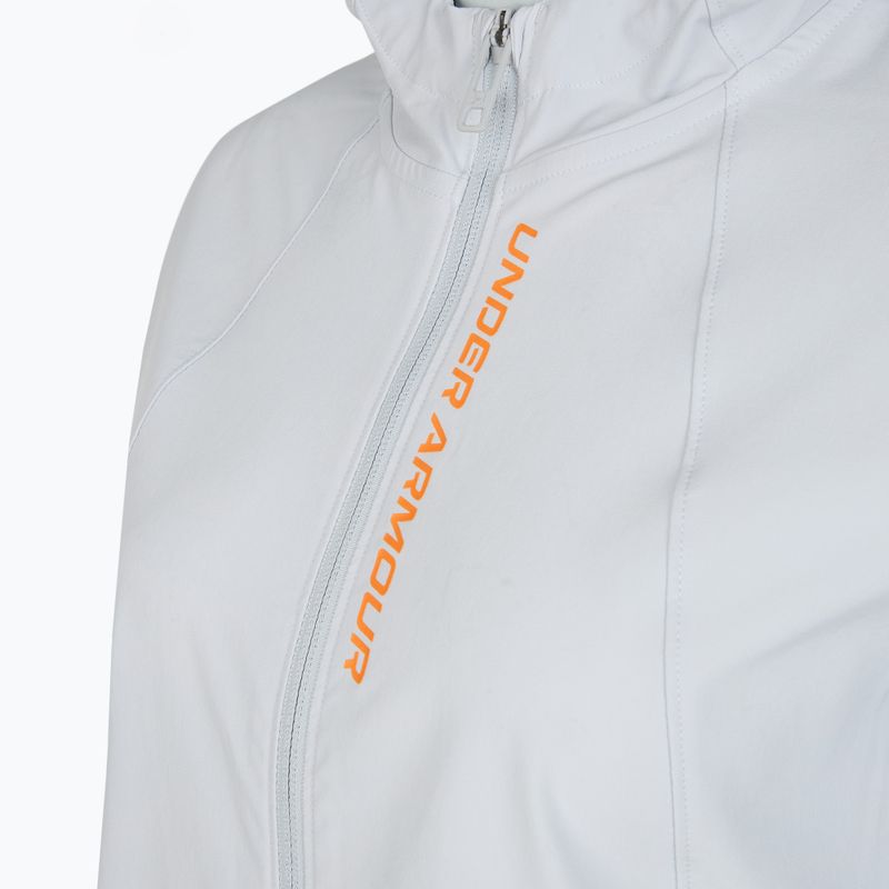 Women's running jacket Under Armour Outrun The Storm halo gray/squad orange 3