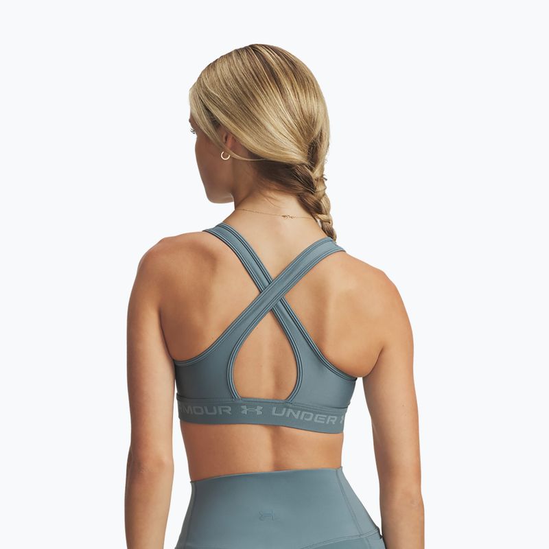 Training bra Under Armour Crossback Mid jasper blue/serpentine 2