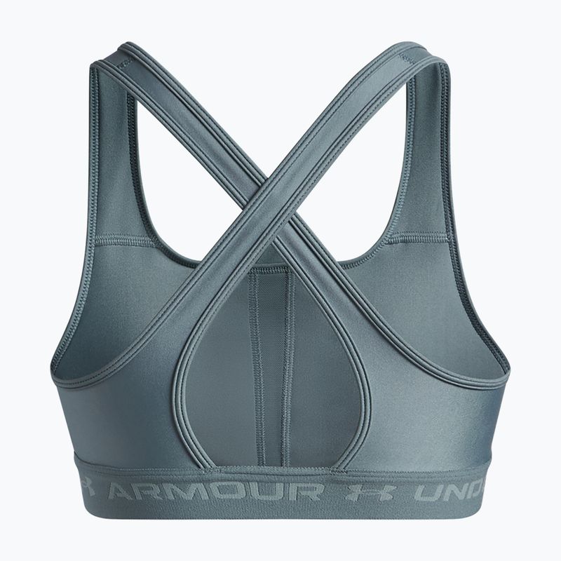 Training bra Under Armour Crossback Mid jasper blue/serpentine 4