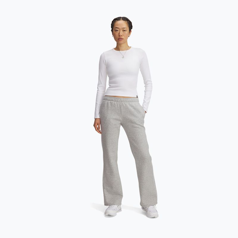 Women's trousers Under Armour Rival Fleece Piped mod gray light heather white 2