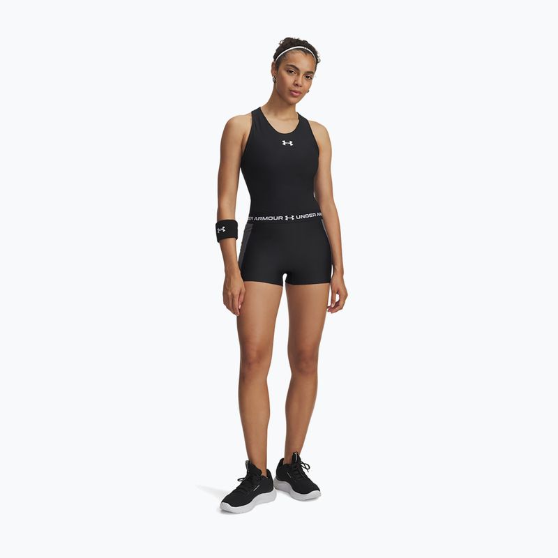 Women's training shorts Under Armour HeatGear Rib Shorty black/castlerock/white 2
