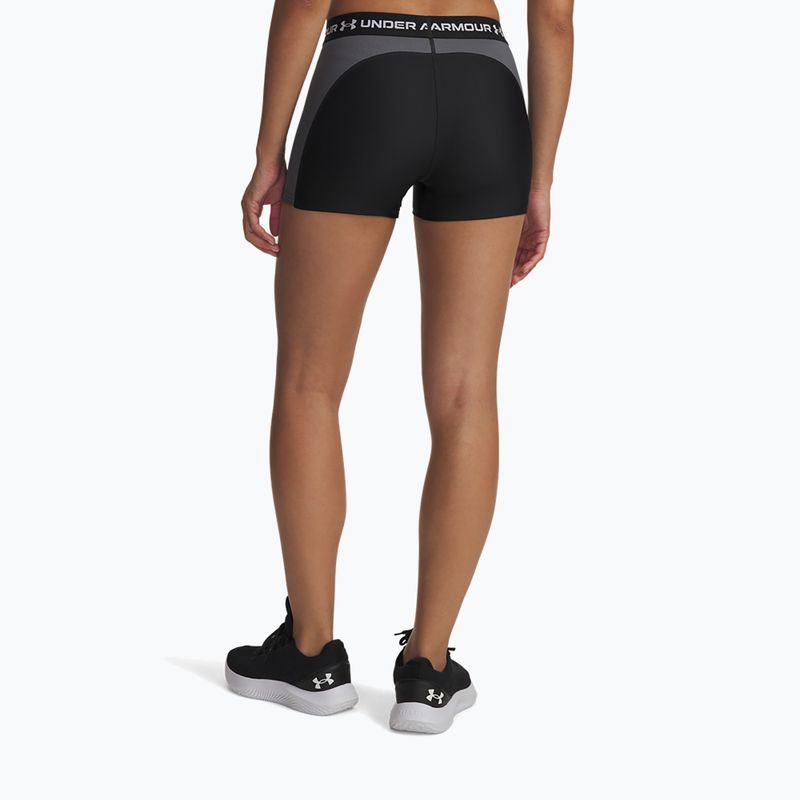 Women's training shorts Under Armour HeatGear Rib Shorty black/castlerock/white 3