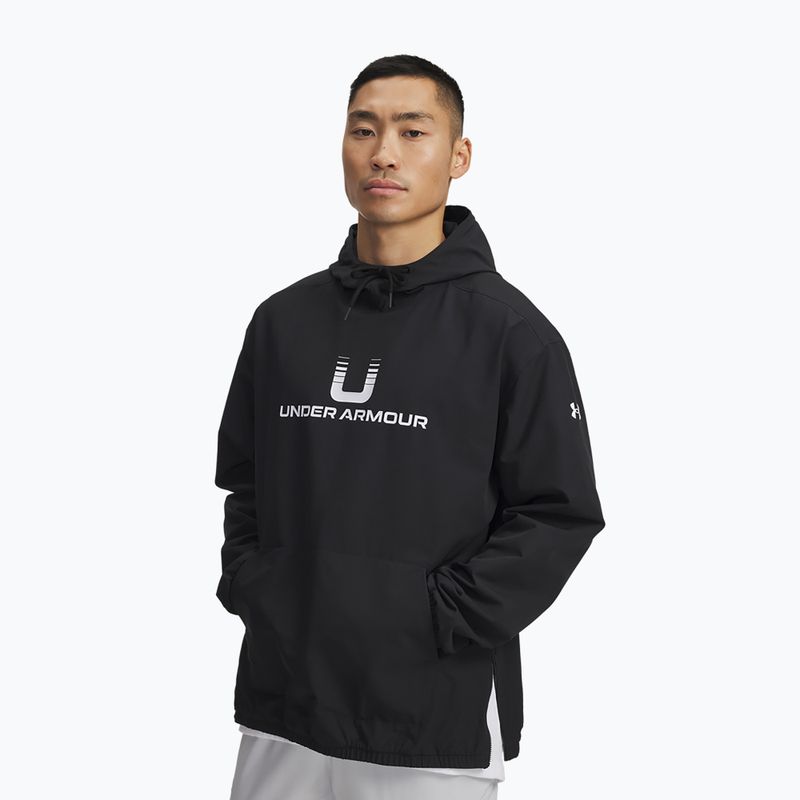 Men's sweatshirt Under Armour Unstoppable Woven Hoodie black/white