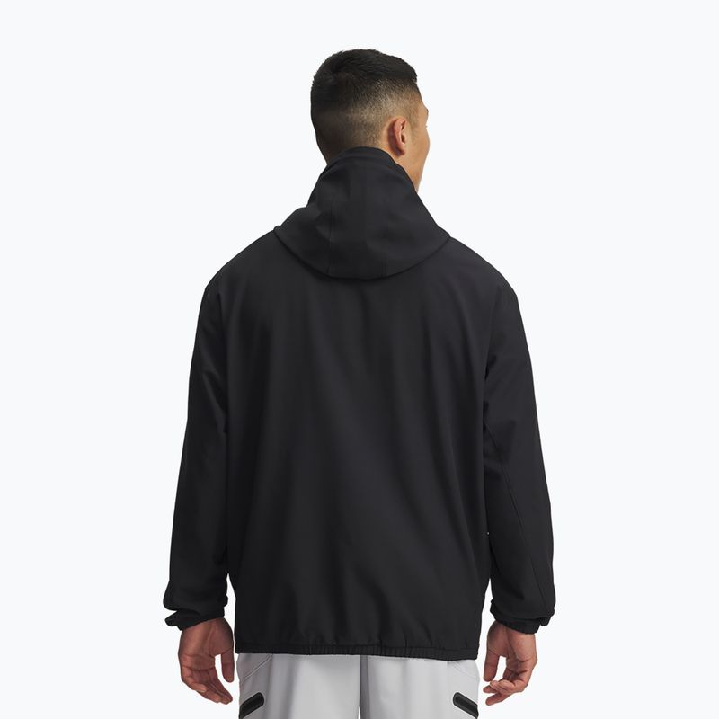 Men's sweatshirt Under Armour Unstoppable Woven Hoodie black/white 2