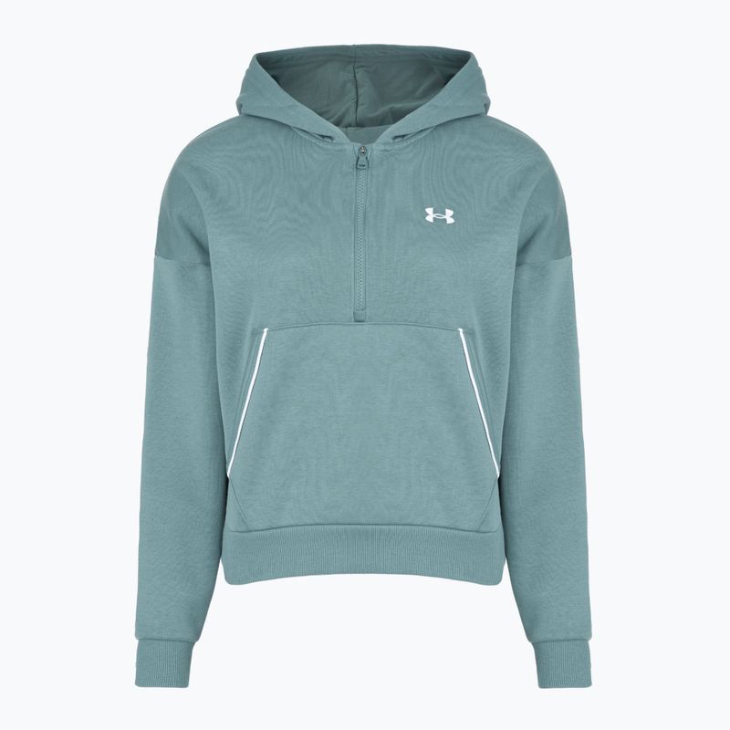 Women's sweatshirt Under Armour Rival Fleece Piped HZ Hoodie jasper blue/white 3