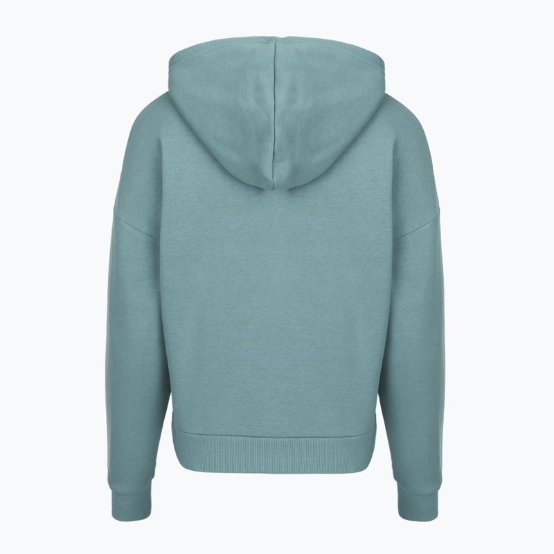 Women's sweatshirt Under Armour Rival Fleece Piped HZ Hoodie jasper blue/white 4