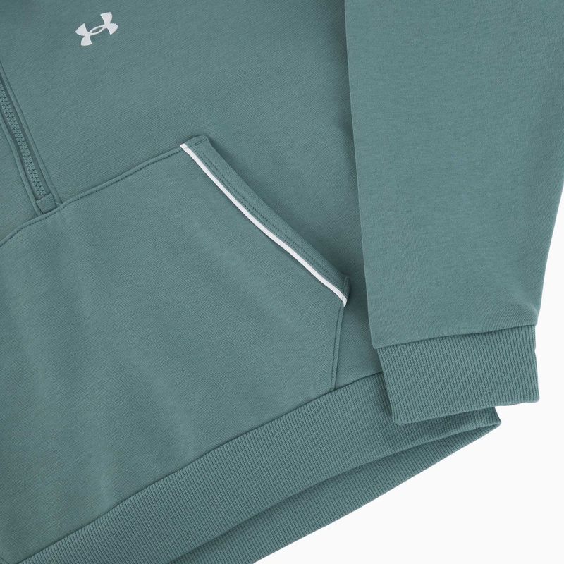 Women's sweatshirt Under Armour Rival Fleece Piped HZ Hoodie jasper blue/white 5