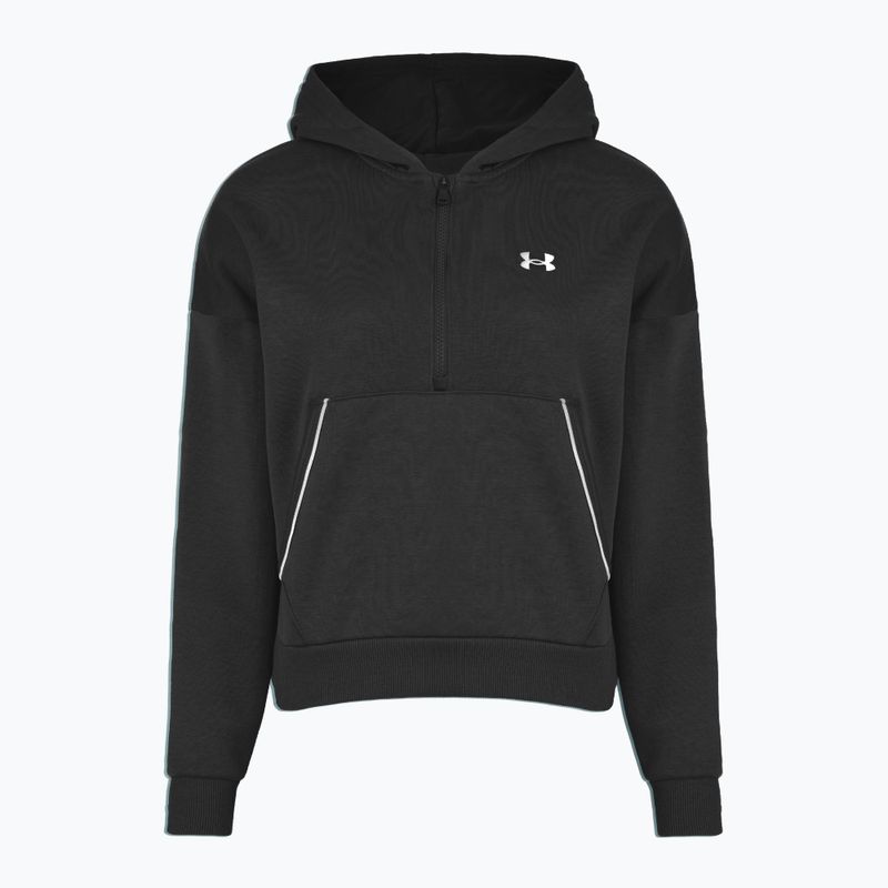 Women's sweatshirt Under Armour Rival Fleece Piped HZ Hoodie black/white 3